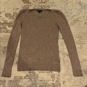 Women's Brown Ribbed Sweater